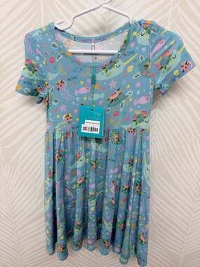 Posh Peanut Narwhal Under the Sea Short Sleeve Twirl Dress 2T Cady Beach